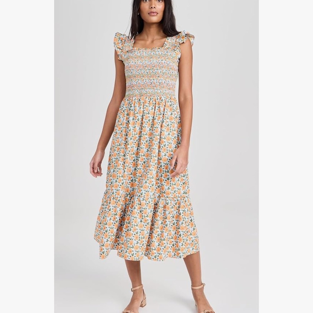 BNWT English Factory Embroidered Smocked Midi Dress SOLD OUT